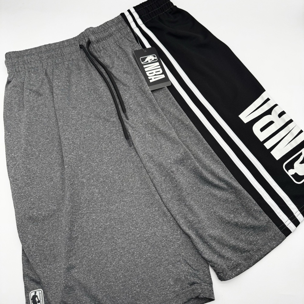 NBA Mens Basketball Shorts Large Charcoal Space Dye Heather Athletic ZSM8230S